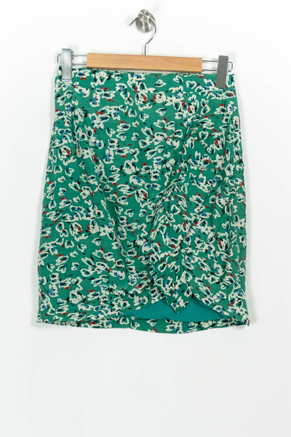 Jupe Drapée Verte - Taille S/36 de la marque Suncoo | PARAD103152 - Vendu par Paradigme - Image 2