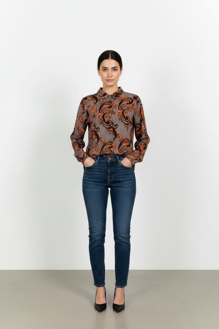 Chemise Marron et Orange - Taille S/36 de la marque Suncoo | PARAD103154 - Vendu par Paradigme - Image 1