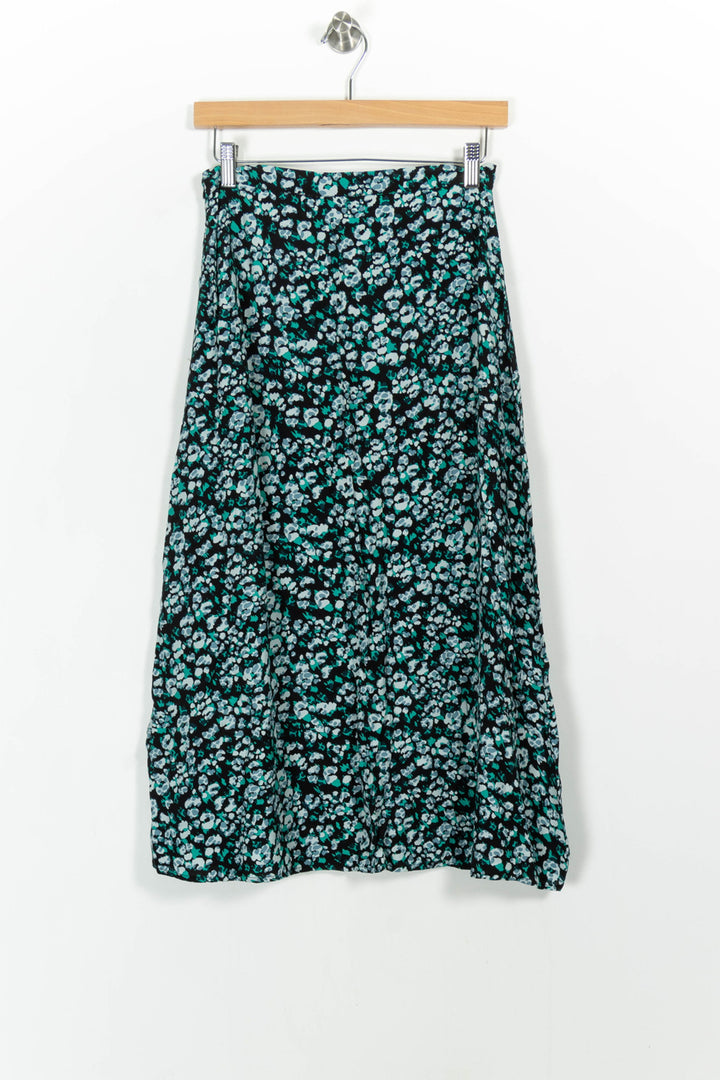 Jupe Fleurie Verte et Noire - Taille S/36 de la marque Suncoo | PARAD103161 - Vendu par Paradigme - Image 4