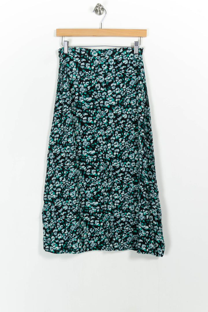 Jupe Fleurie Verte et Noire - Taille S/36 de la marque Suncoo | PARAD103161 - Vendu par Paradigme - Image 2
