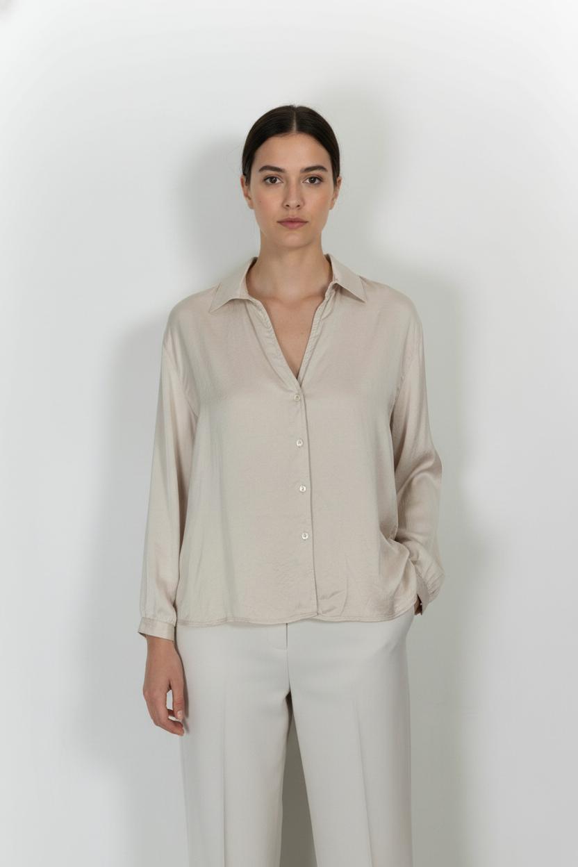 Chemise Beige - Taille S/36 de la marque American Vintage | PARAD103165 - Vendu par Paradigme - Image 1