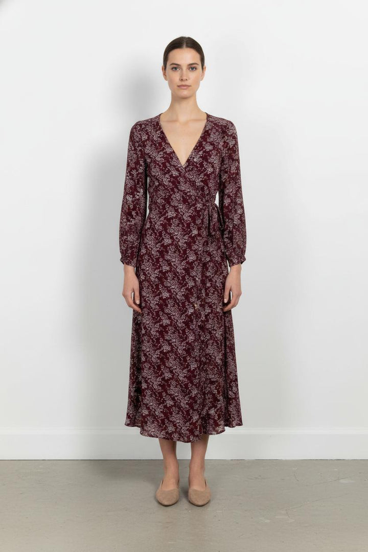 Robe Longue Bordeaux et Blanche - Taille S/36 de la marque Petite Mendigote | PARAD103167 - Vendu par Paradigme - Image 1