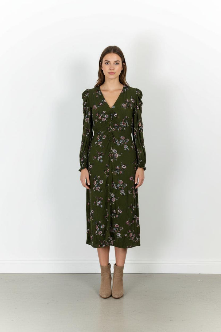 Robe Fleurie Verte - Taille S/36 de la marque Petite Mendigote | PARAD103168 - Vendu par Paradigme - Image 1