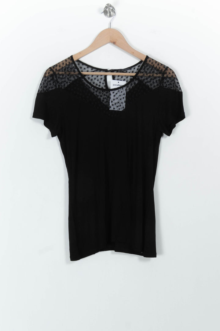 T-shirt Noir et Transparent - Taille M/38 de la marque IKKS | PARAD103194 - Vendu par Paradigme - Image 2