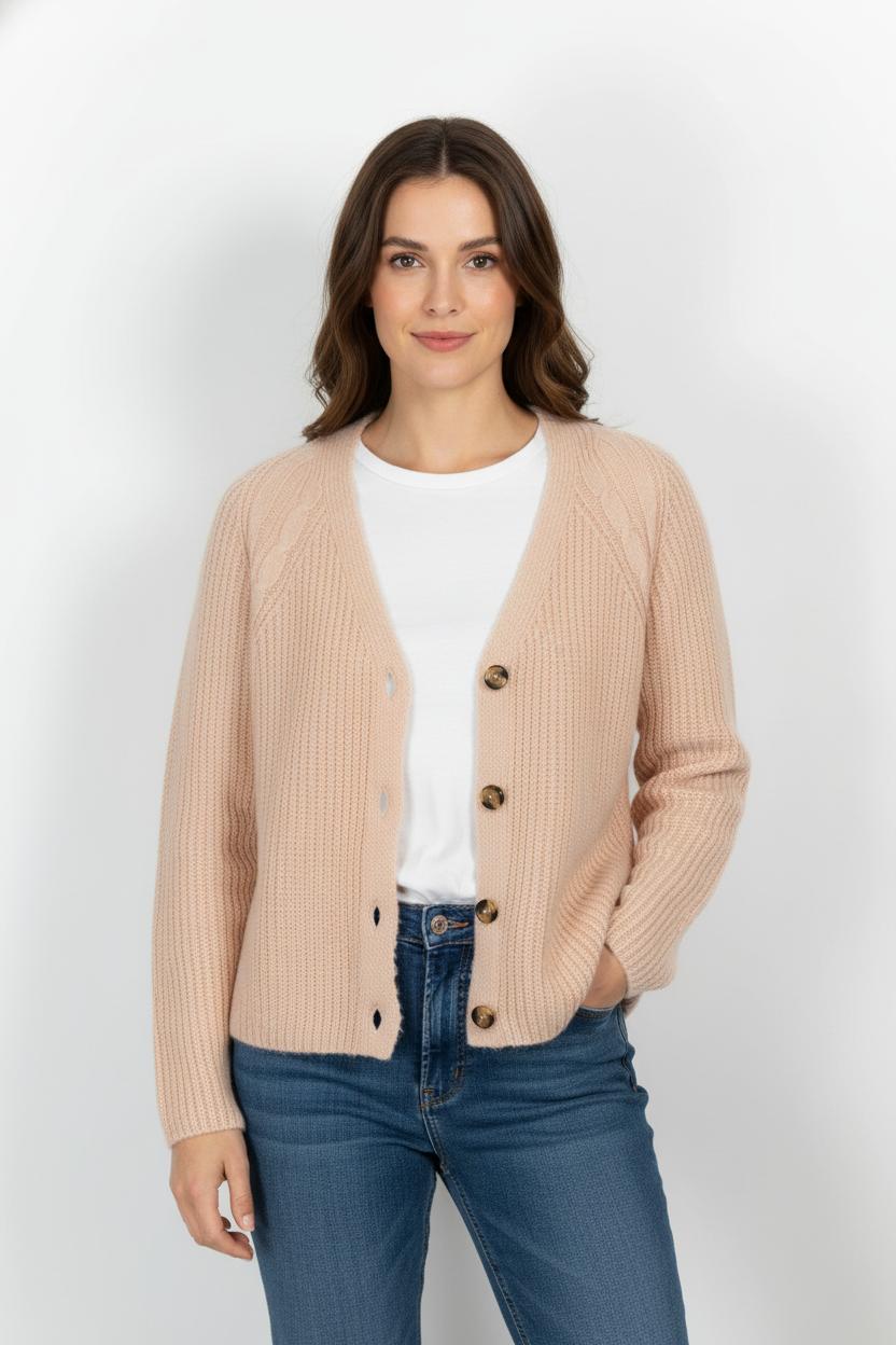 Cardigan Rose - Taille M/38 de la marque La Fée Maraboutée | PARAD103201 - Vendu par Paradigme - Image 1
