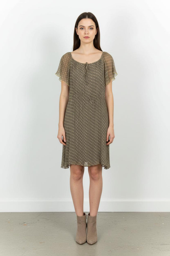 Robe Courte Beige à Pois - Taille M/38 de la marque Sud express | PARAD103205 - Vendu par Paradigme - Image 1