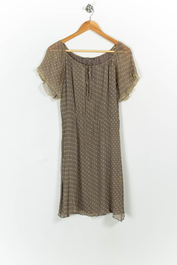 Robe Courte Beige à Pois - Taille M/38 de la marque Sud express | PARAD103205 - Vendu par Paradigme - Image 2