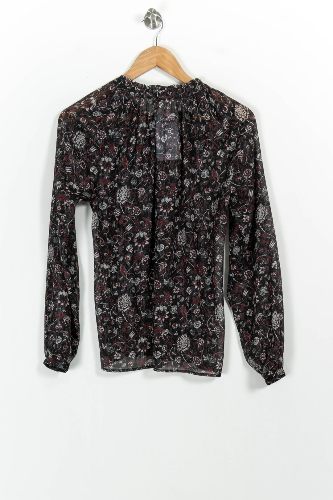 Blouse Noire et Bordeaux - Taille S/36 de la marque IKKS | PARAD103208 - Vendu par Paradigme - Image 4