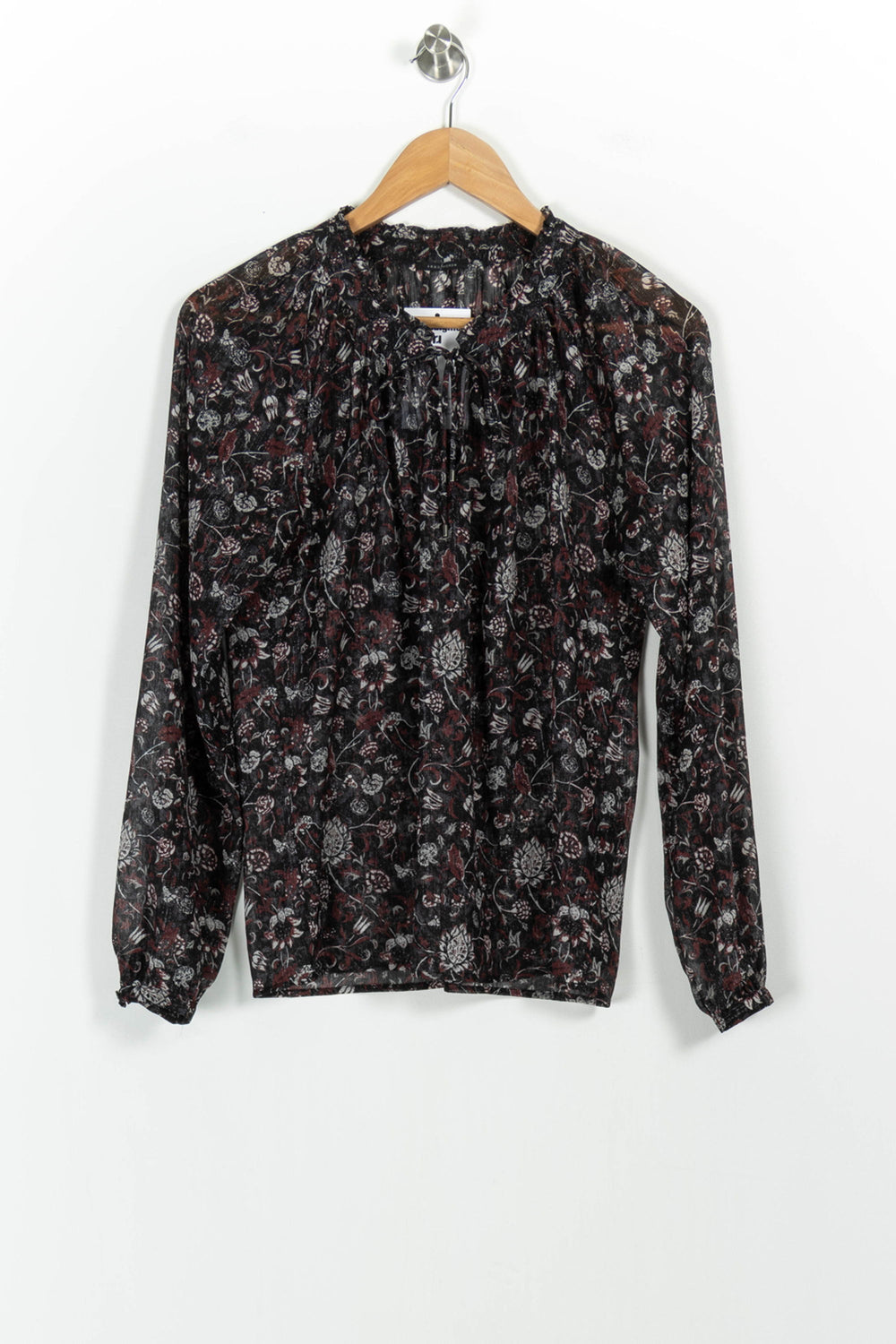 Blouse Noire et Bordeaux - Taille S/36 de la marque IKKS | PARAD103208 - Vendu par Paradigme - Image 2