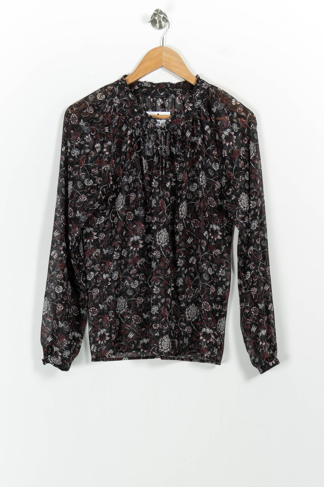Blouse Noire et Bordeaux - Taille S/36 de la marque IKKS | PARAD103208 - Vendu par Paradigme - Image 2