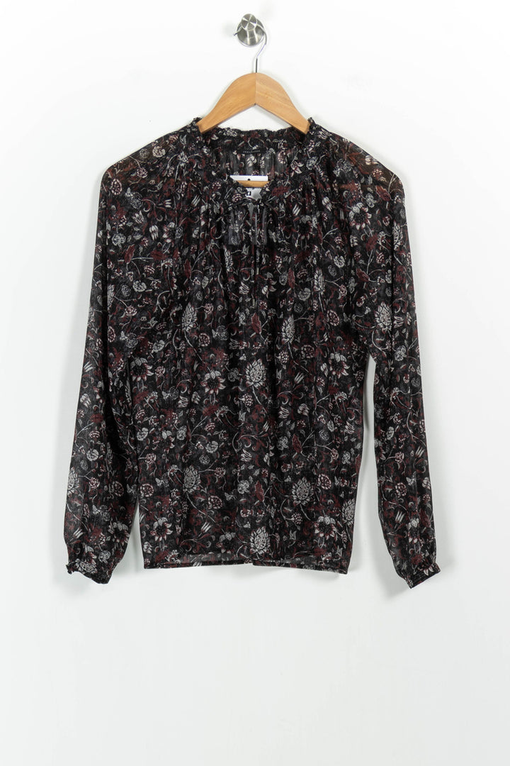Blouse Noire et Bordeaux - Taille S/36 de la marque IKKS | PARAD103208 - Vendu par Paradigme - Image 2