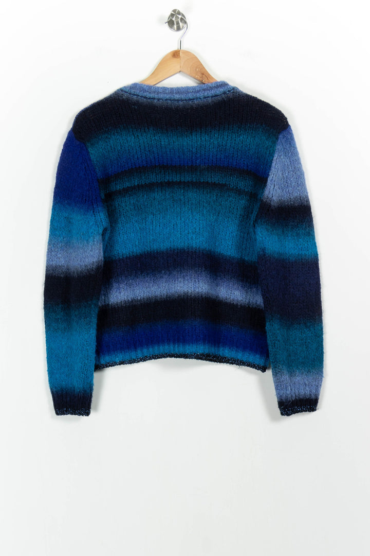 Pull Bleu et Noir - Taille M/38 de la marque La Fée Maraboutée | PARAD103210 - Vendu par Paradigme - Image 4