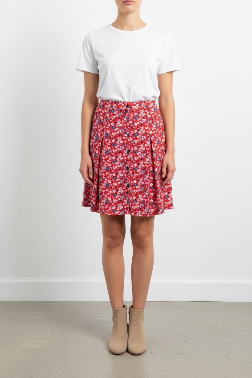 Jupe Fleurie Rouge et Bleue - Taille XS/34 de la marque Comptoir des Cotonniers | PARAD103218 - Vendu par Paradigme - Image 1