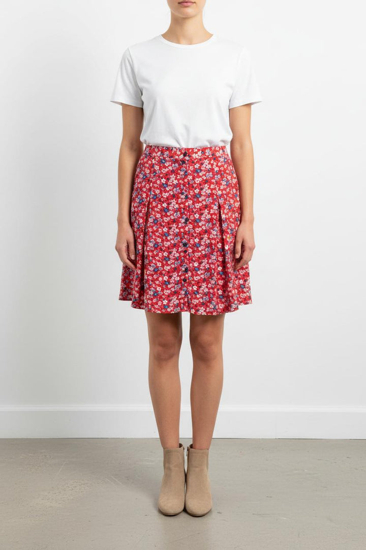 Jupe Fleurie Rouge et Bleue - Taille XS/34 de la marque Comptoir des Cotonniers | PARAD103218 - Vendu par Paradigme - Image 1