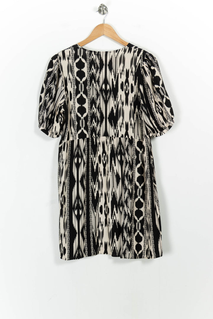 Robe Courte Noire et Beige - Taille L/40 de la marque La Fée Maraboutée | PARAD103220 - Vendu par Paradigme - Image 4