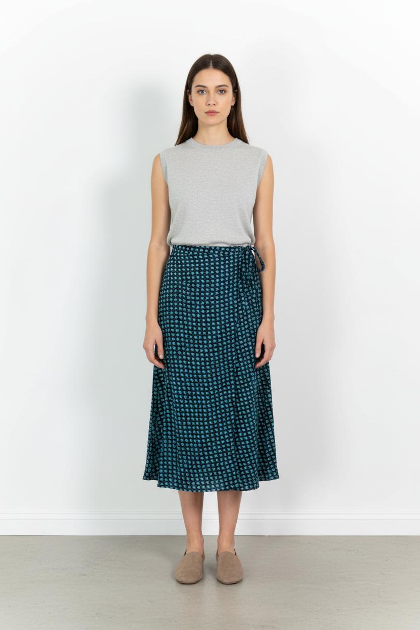 Jupe Longue Bleue et Verte - Taille L/40 de la marque La Fée Maraboutée | PARAD103221 - Vendu par Paradigme - Image 1