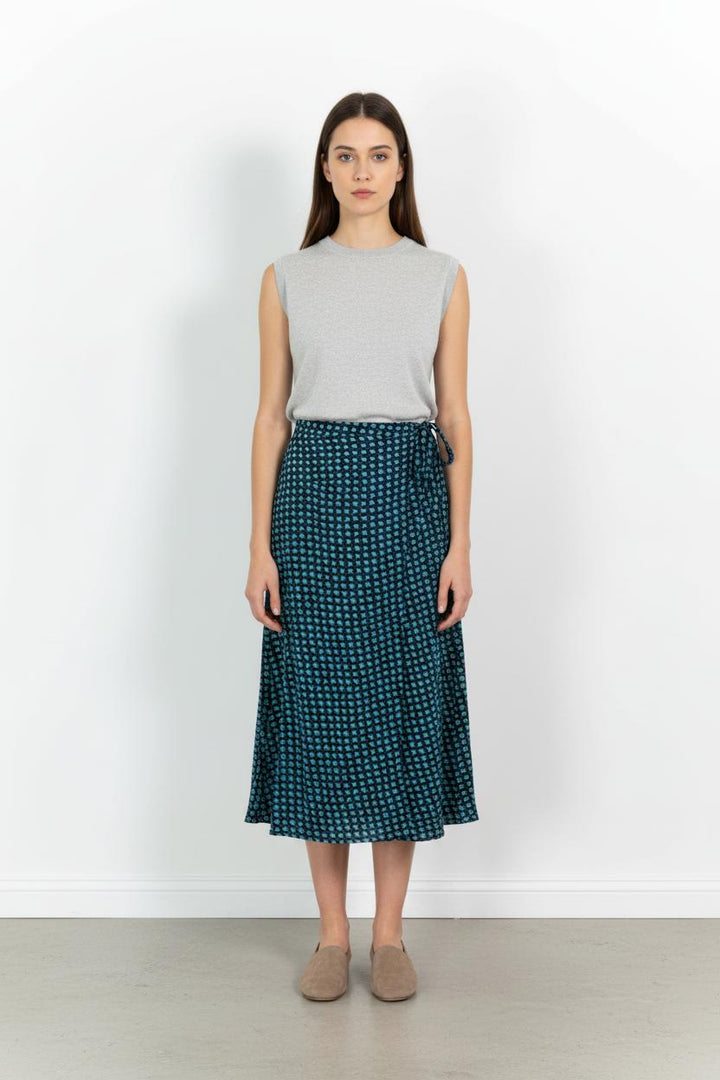 Jupe Longue Bleue et Verte - Taille L/40 de la marque La Fée Maraboutée | PARAD103221 - Vendu par Paradigme - Image 1