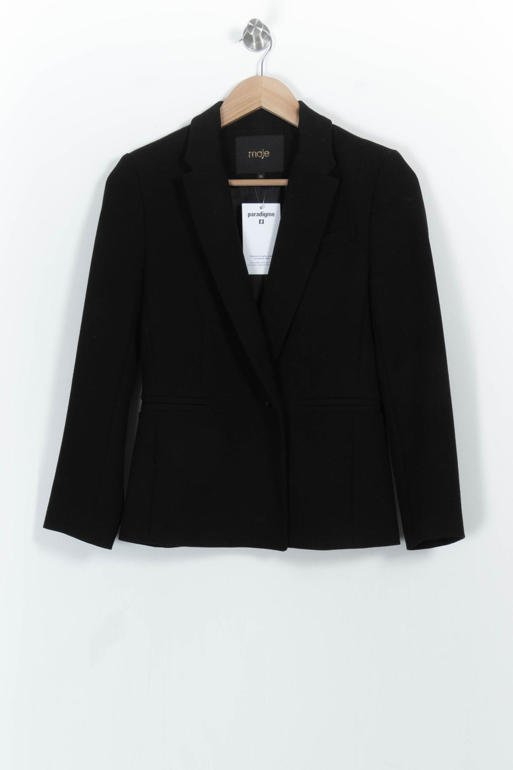 Blazer Noir - Taille S/36 de la marque Maje | PARAD103222 - Vendu par Paradigme - Image 2