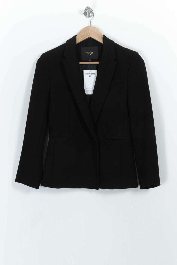 Blazer Noir - Taille S/36 de la marque Maje | PARAD103222 - Vendu par Paradigme - Image 2