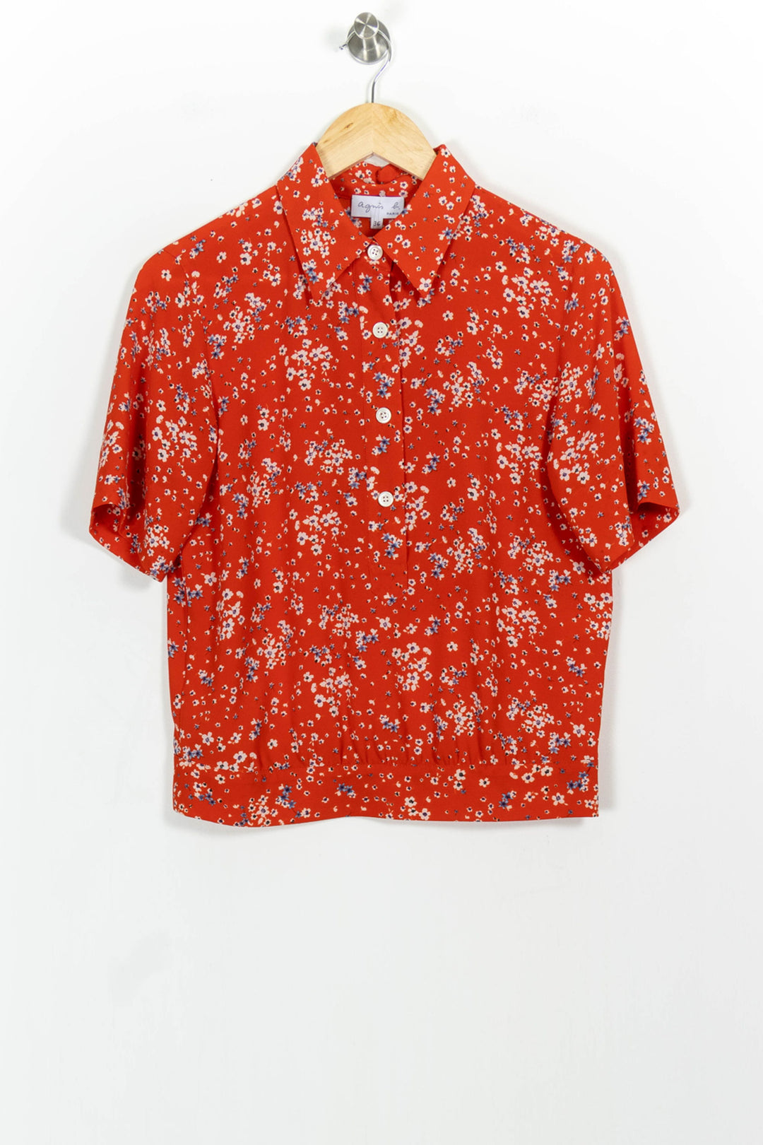 Chemisette Rouge et Blanc - Taille S/36 de la marque Agnès b. | PARAD103225 - Vendu par Paradigme - Image 2