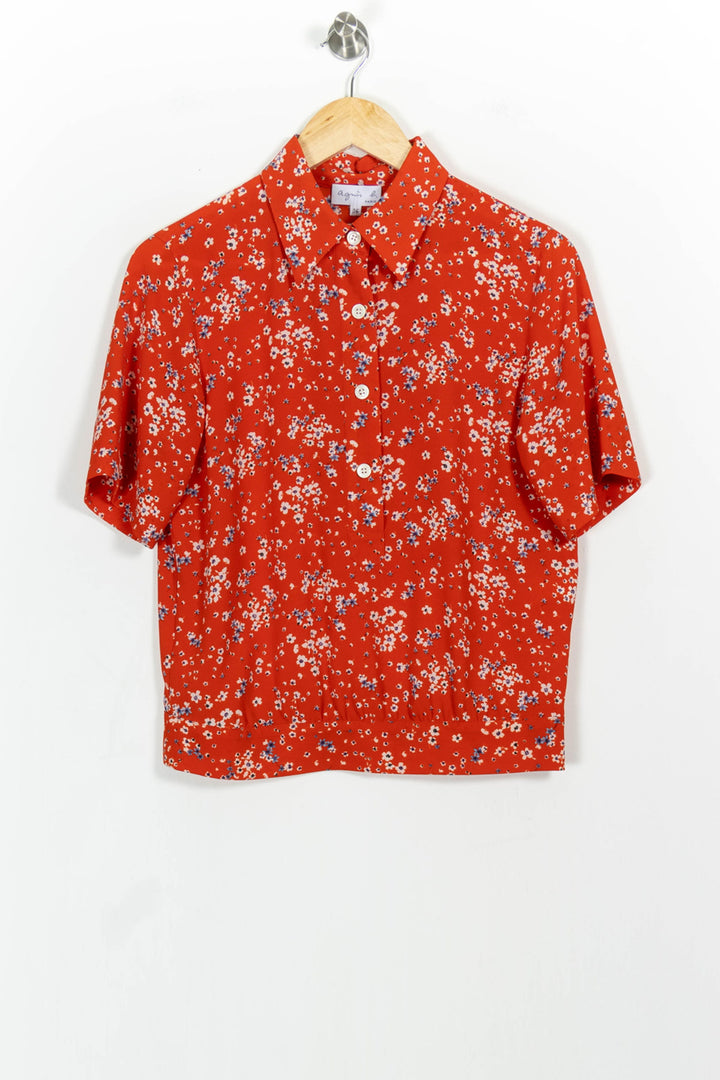 Chemisette Rouge et Blanc - Taille S/36 de la marque Agnès b. | PARAD103225 - Vendu par Paradigme - Image 2