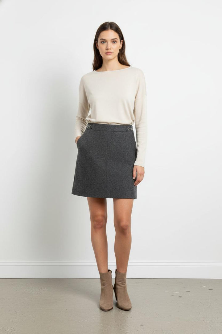 Jupe Droite Grise - Taille XS/34 de la marque Claudie Pierlot | PARAD103237 - Vendu par Paradigme - Image 1