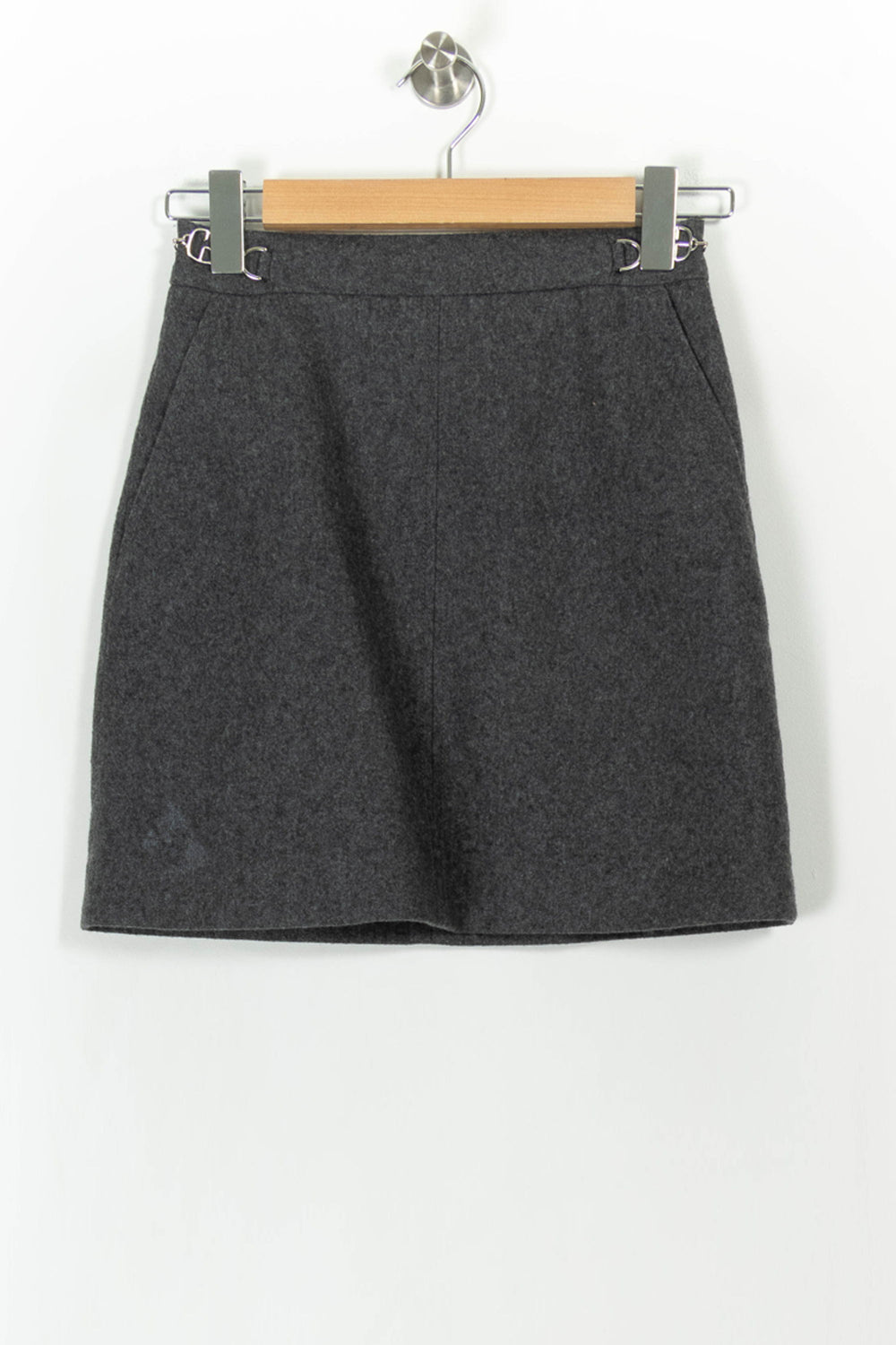 Jupe Droite Grise - Taille XS/34 de la marque Claudie Pierlot | PARAD103237 - Vendu par Paradigme - Image 2