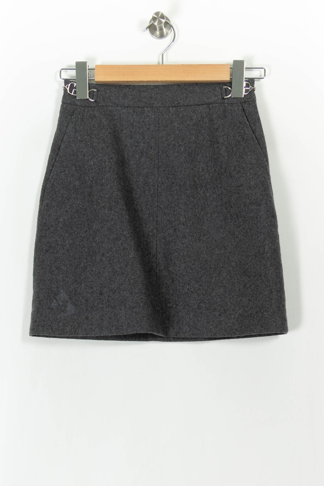 Jupe Droite Grise - Taille XS/34 de la marque Claudie Pierlot | PARAD103237 - Vendu par Paradigme - Image 2