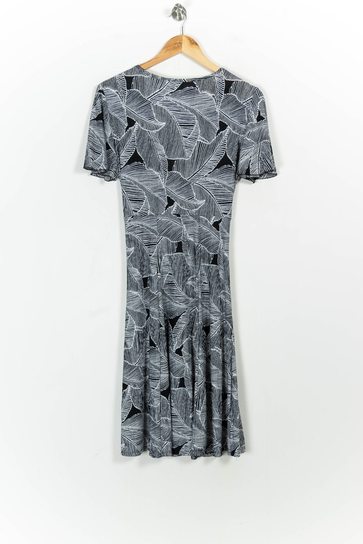 Robe Portefeuille Grise et Noire - Taille L/40 de la marque La Fée Maraboutée | PARAD103240 - Vendu par Paradigme - Image 4
