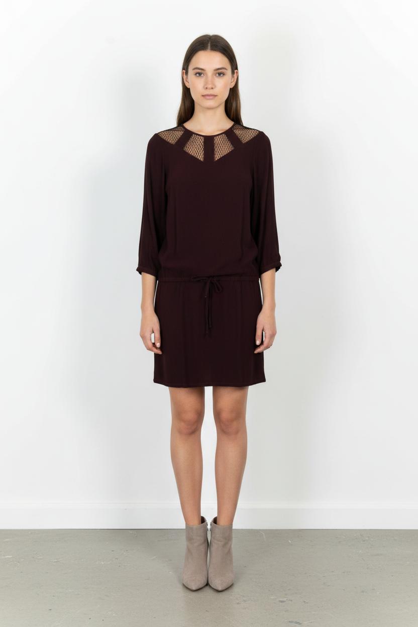 Robe Courte Bordeaux - Taille S/36 de la marque IKKS | PARAD103255 - Vendu par Paradigme - Image 1