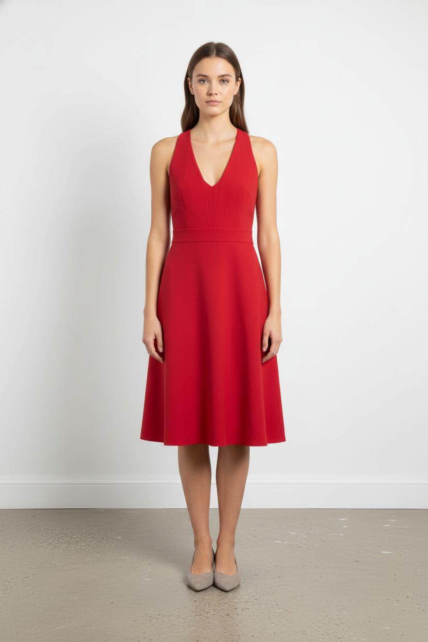Robe Évasée Rouge - Taille M/38 de la marque Claudie Pierlot | PARAD103263 - Vendu par Paradigme - Image 1