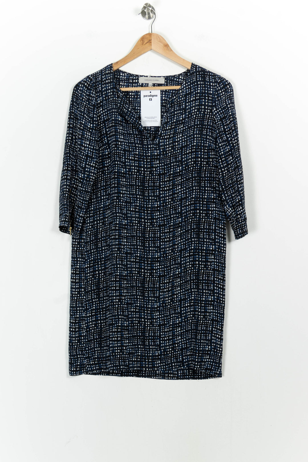 Robe Droite Bleu et Blanc - Taille M/38 de la marque Gerard Darel | PARAD103265 - Vendu par Paradigme - Image 2