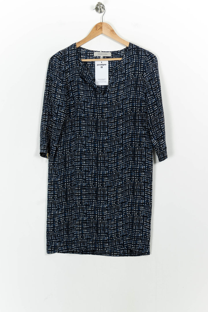 Robe Droite Bleu et Blanc - Taille M/38 de la marque Gerard Darel | PARAD103265 - Vendu par Paradigme - Image 2