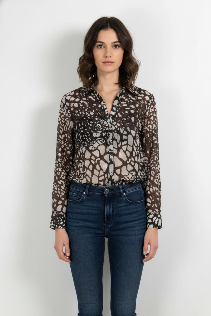 Chemise Grise et Noire - Taille L/40 de la marque Maison 123 | PARAD103270 - Vendu par Paradigme - Image 1