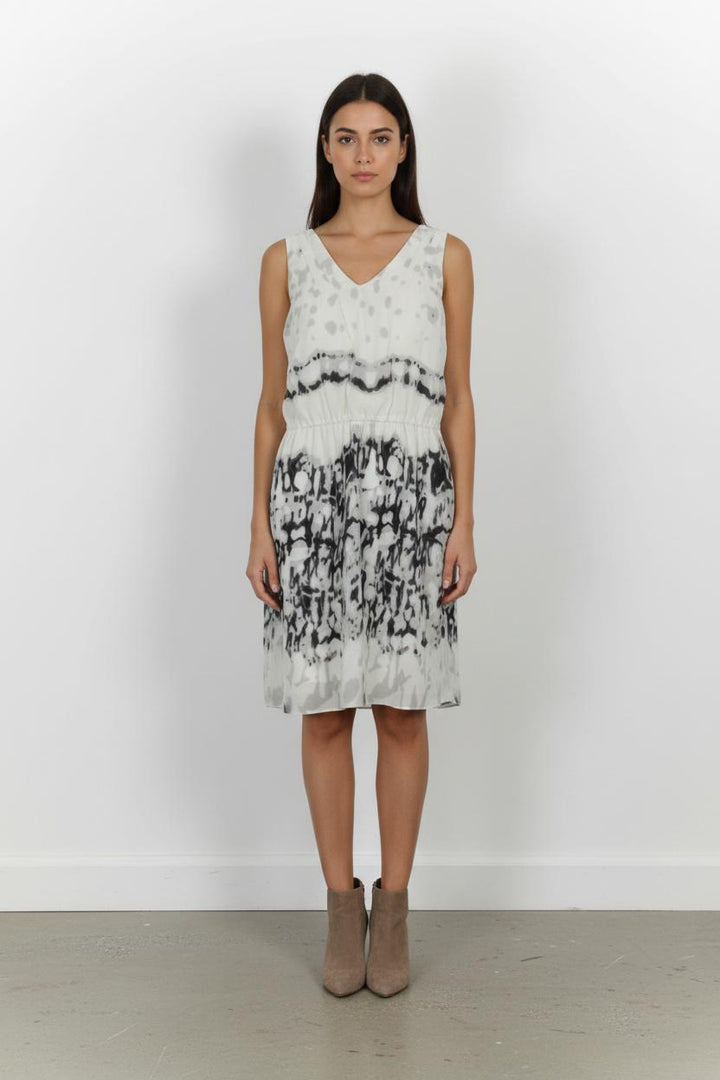 Robe Midi Blanche et Noire - Taille M/38 de la marque Sud express | PARAD103276 - Vendu par Paradigme - Image 1
