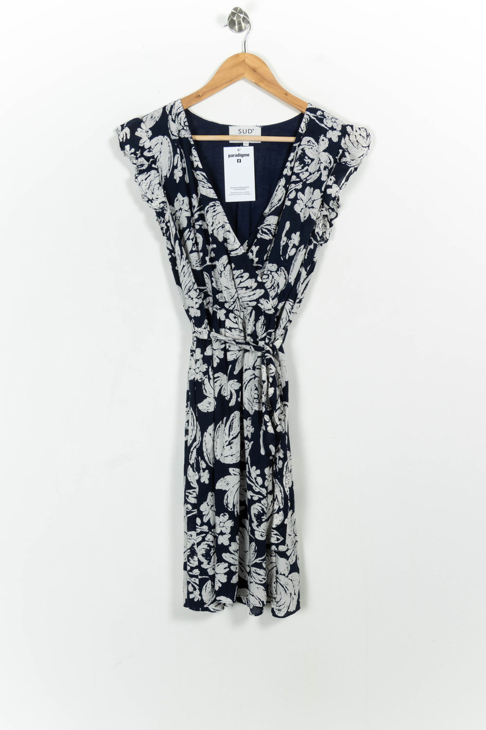 Robe portefeuille bleu et blanc - Taille S/36 de la marque Sud express | PARAD103286 - Vendu par Paradigme - Image 2