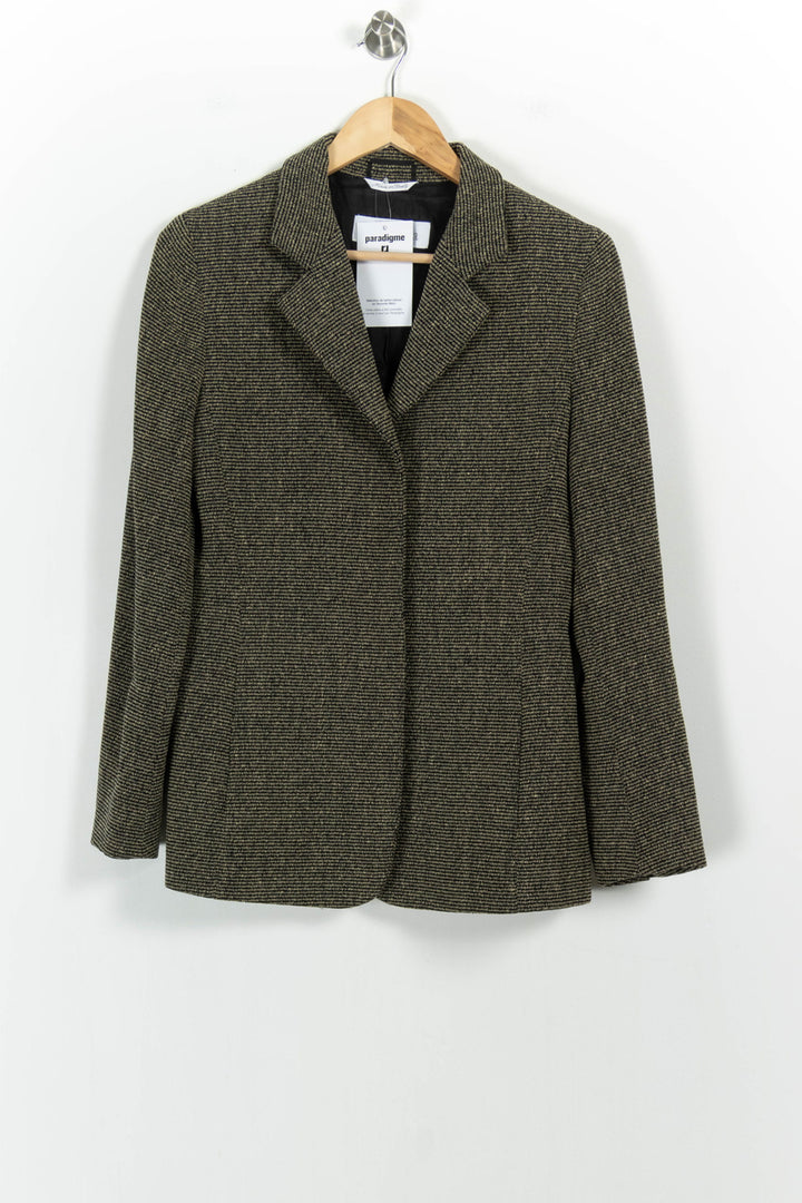 Blazer Vert et Noir - Taille S/36 de la marque Max Mara | PARAD103287 - Vendu par Paradigme - Image 2