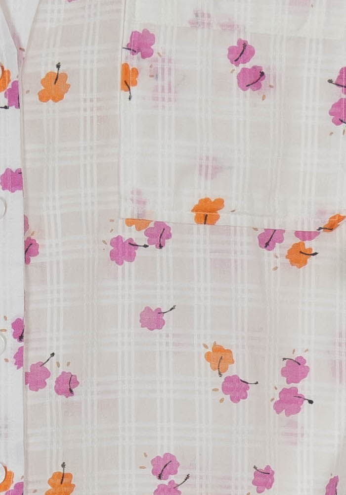 Chemise Blanche à Fleurs Roses et Oranges - Taille S/36 de la marque Des petits hauts | PARAD103294 - Vendu par Paradigme - Image 3