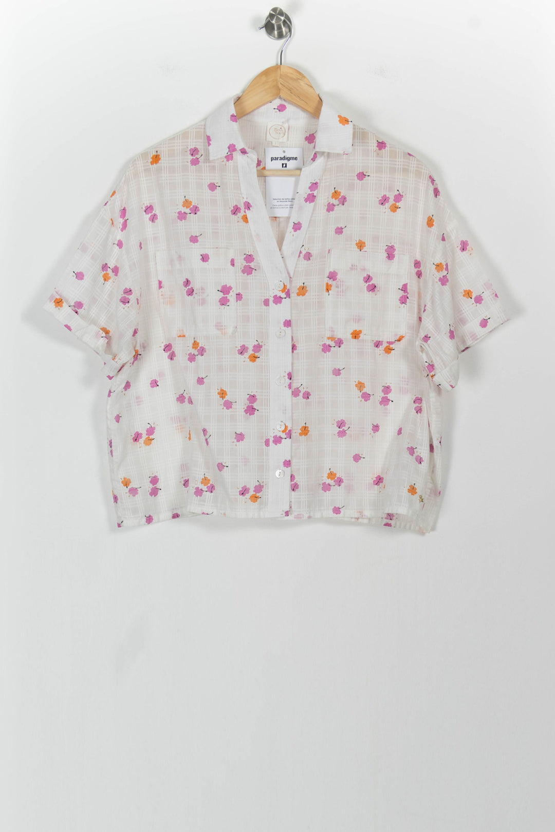 Chemise Blanche à Fleurs Roses et Oranges - Taille S/36 de la marque Des petits hauts | PARAD103294 - Vendu par Paradigme - Image 2