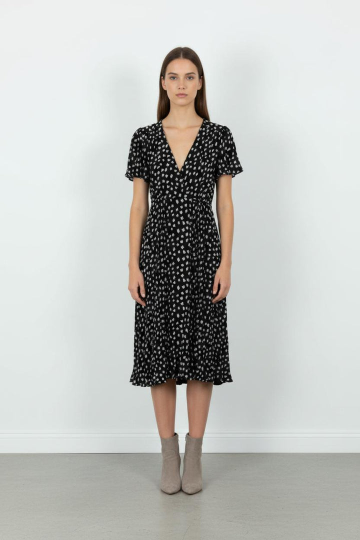 Robe Midi Noire et Blanche - Taille S/36 de la marque Sud express | PARAD103295 - Vendu par Paradigme - Image 1