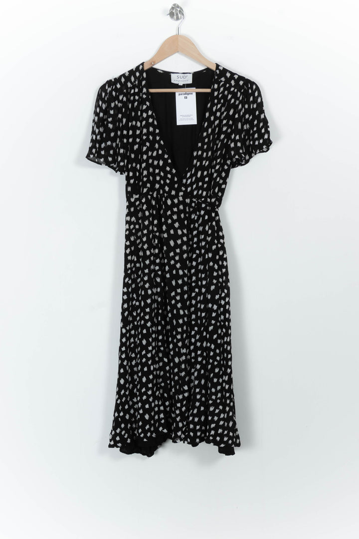 Robe Midi Noire et Blanche - Taille S/36 de la marque Sud express | PARAD103295 - Vendu par Paradigme - Image 2