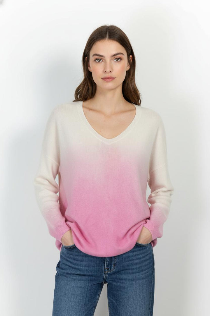 Pull Rose et Blanc - Taille S/36 de la marque Absolut Cashmere | PARAD103302 - Vendu par Paradigme - Image 1