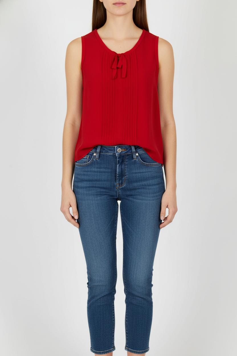 Top Sans Manches Rouge - Taille M/38 de la marque Weill | PARAD103310 - Vendu par Paradigme - Image 1