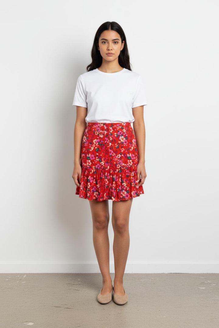 Jupe Fleurie Rouge - Taille L/40 de la marque Levi's | PARAD103319 - Vendu par Paradigme - Image 1