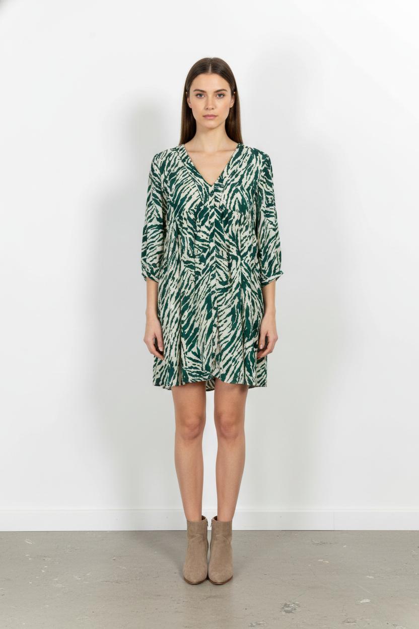 Robe Courte Verte et Blanche - Taille XS/34 de la marque ba&sh | PARAD103326 - Vendu par Paradigme - Image 1