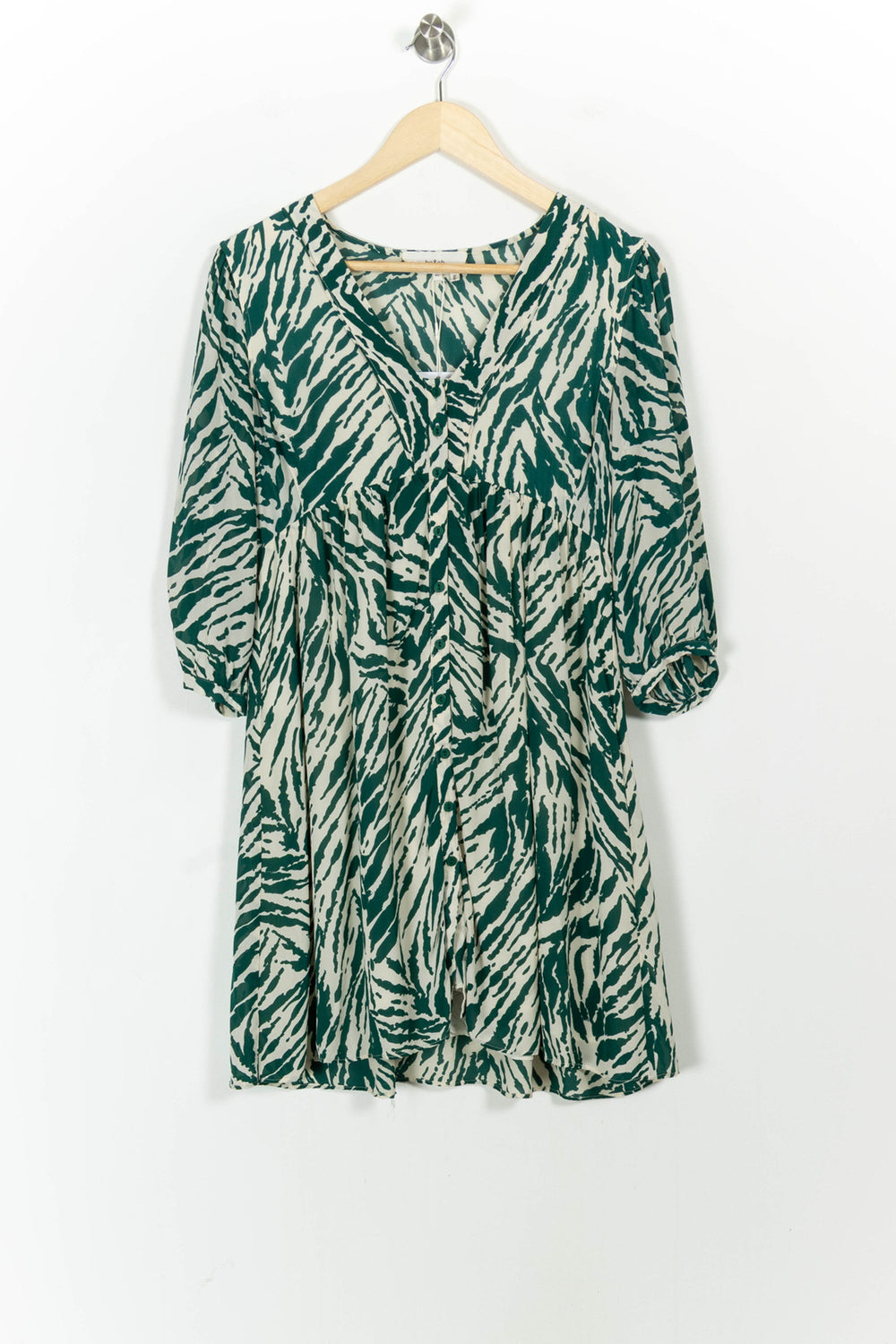 Robe Courte Verte et Blanche - Taille XS/34 de la marque ba&sh | PARAD103326 - Vendu par Paradigme - Image 2