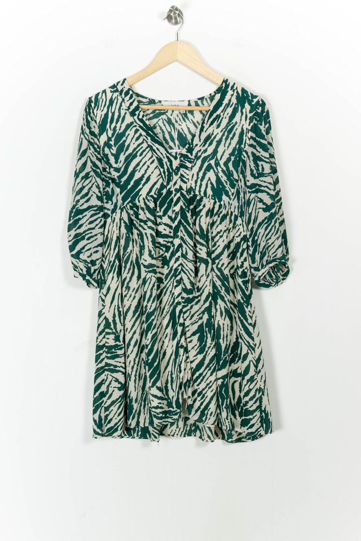 Robe Courte Verte et Blanche - Taille XS/34 de la marque ba&sh | PARAD103326 - Vendu par Paradigme - Image 2