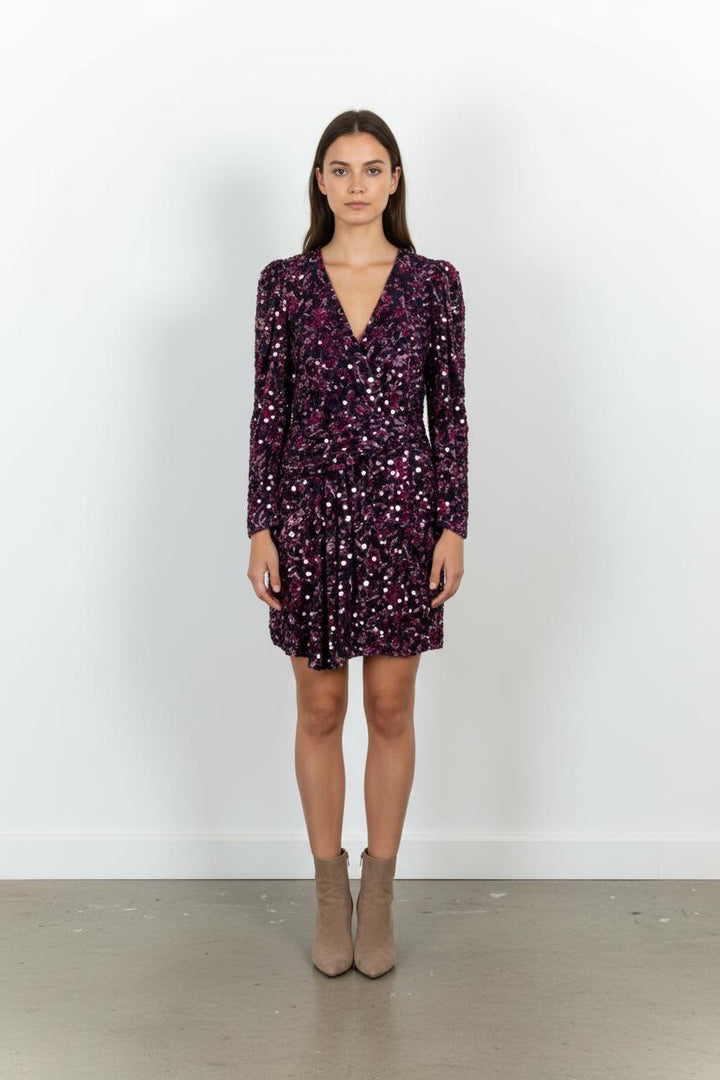 Robe Portefeuille Violette et Rose - Taille M/38 de la marque ba&sh | PARAD103331 - Vendu par Paradigme - Image 1