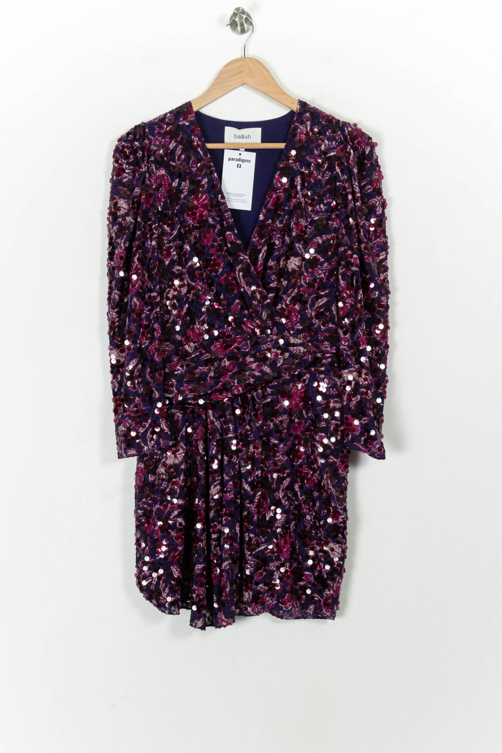 Robe Portefeuille Violette et Rose - Taille M/38 de la marque ba&sh | PARAD103331 - Vendu par Paradigme - Image 2
