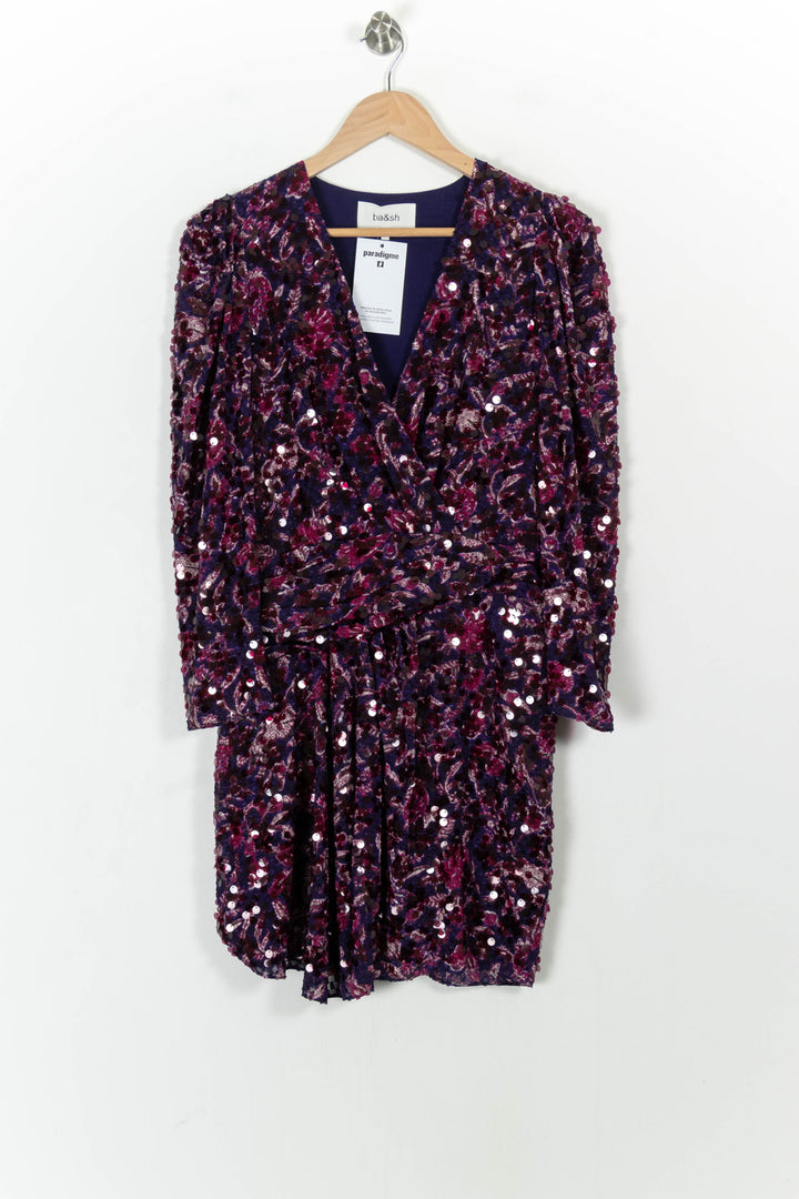 Robe Portefeuille Violette et Rose - Taille M/38 de la marque ba&sh | PARAD103331 - Vendu par Paradigme - Image 2